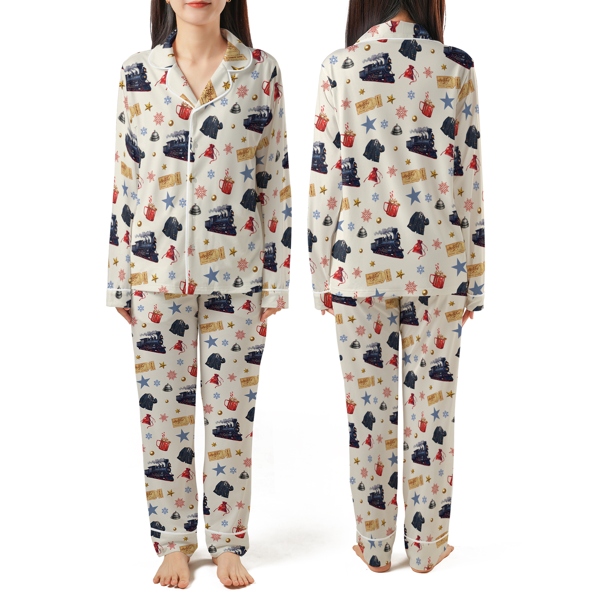 The Polar Express Pajamas Set, 90s Christmas Movies Matching Pajamas