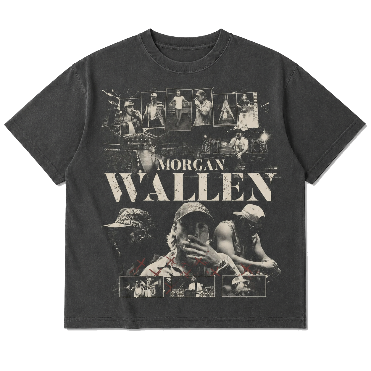 Morgan Wallen Vintage Bootleg 90s Shirt, Collage Graphic Country Music Tee, Comfort Colors® Vintage Wash Concert Streetwear Fan Merch