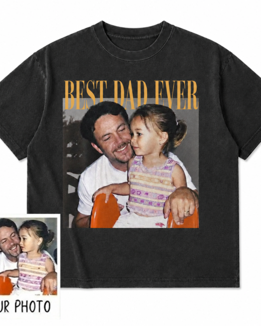 Personalised Photo Dad Comfort Colors Shirt, Daddy Picture TShirt