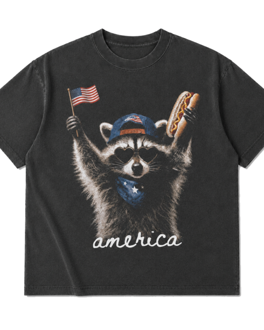 Feral & Free Racoon Shirt, 4th of July Shirt, USA Independence Day Shirt, Funny Raccoon Tee, Patriotic Shirt, July 4th Gift