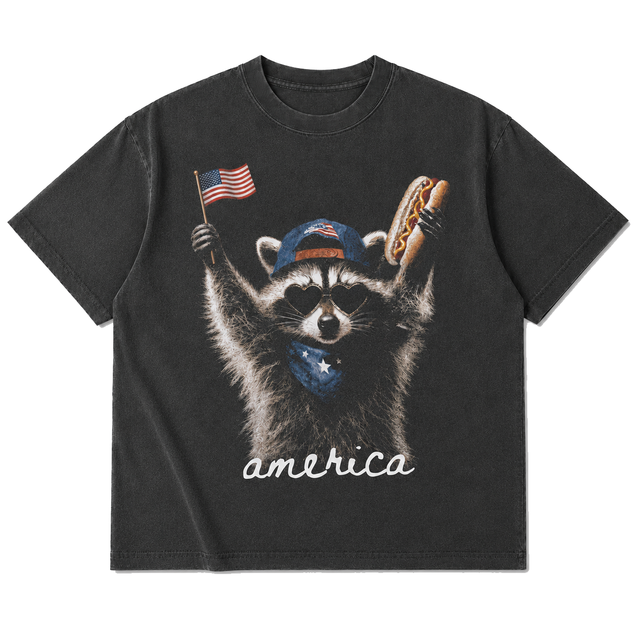 Feral & Free Racoon Shirt, 4th of July Shirt, USA Independence Day Shirt, Funny Raccoon Tee, Patriotic Shirt, July 4th Gift