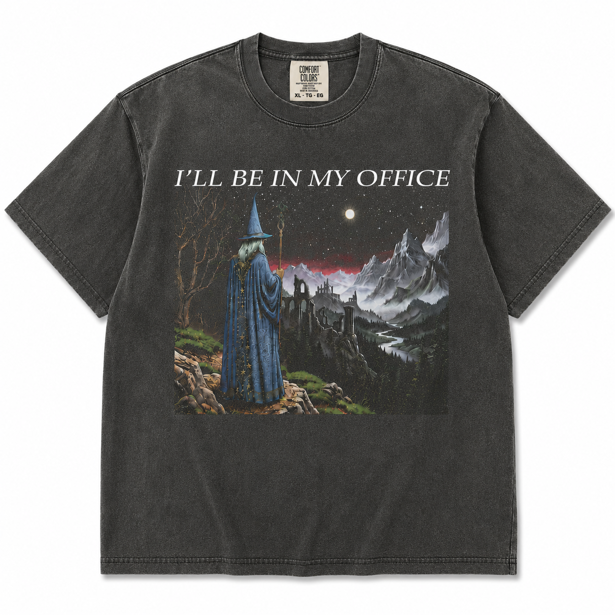 I'll Be In My Office T-Shirt - Men & Women's Unisex Graphic Tee - Vintage Fantasy Wizard Meme Shirt - Funny Renaissance Faire Top
