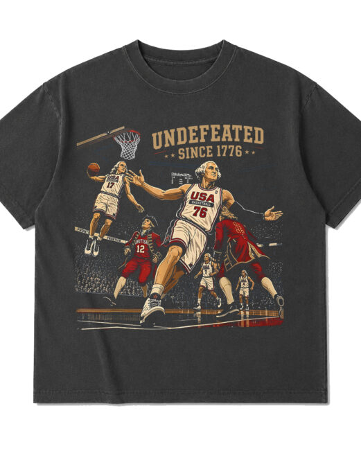 Funny 4th of July Basketball Undefeated Since 1776 250 Years T-Shirt, Original Rebels Famous Presidents, Vintage American Revolution Tee