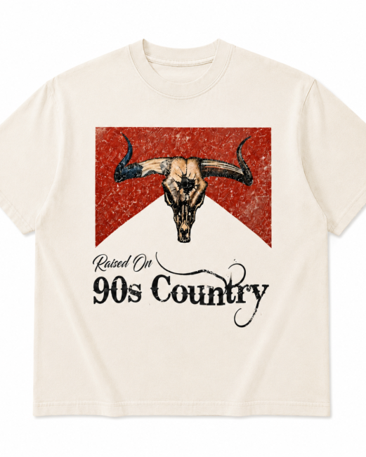 Distressed vintage style raised on 90s country tshirt, oversized country concert shirt, western cowgirl style t-shirt, nashville girls trip