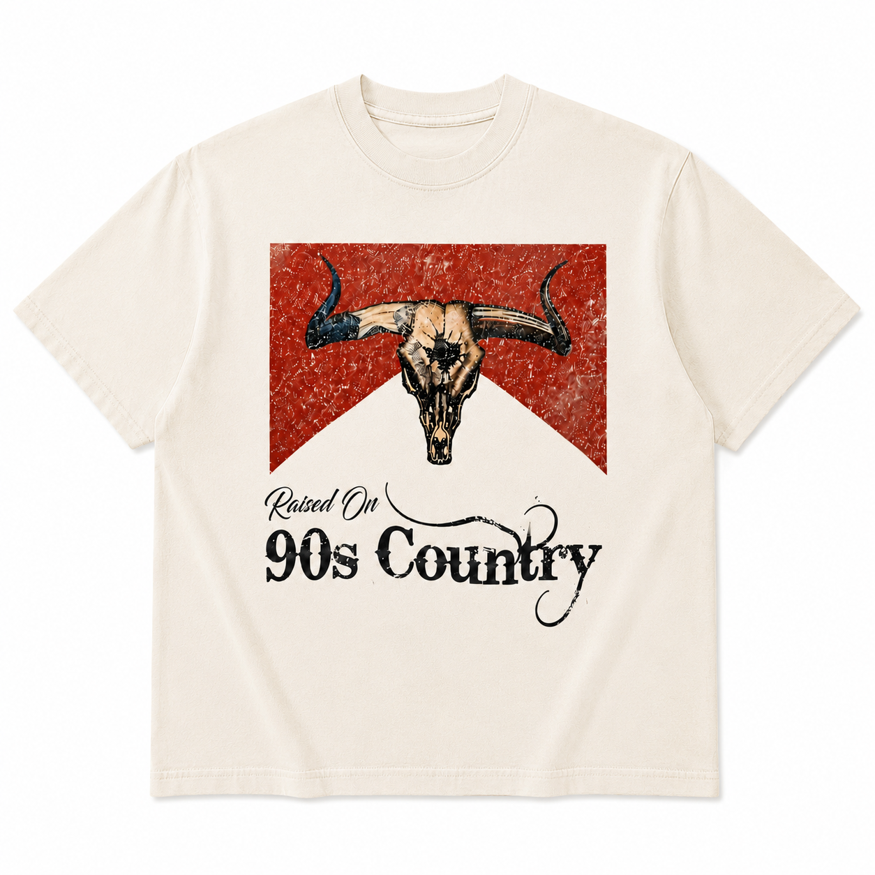 Distressed vintage style raised on 90s country tshirt, oversized country concert shirt, western cowgirl style t-shirt, nashville girls trip