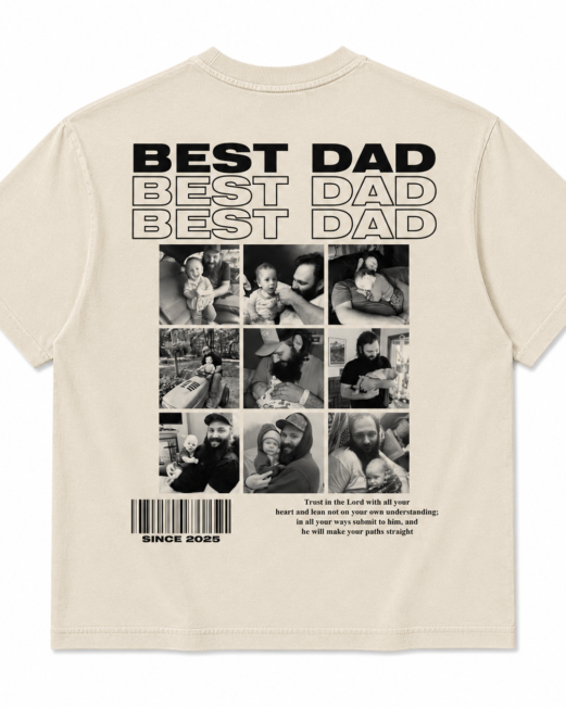 Personalised Photo Dad Shirt - Custom Portrait Papa Tee, Grandpa Family Gift