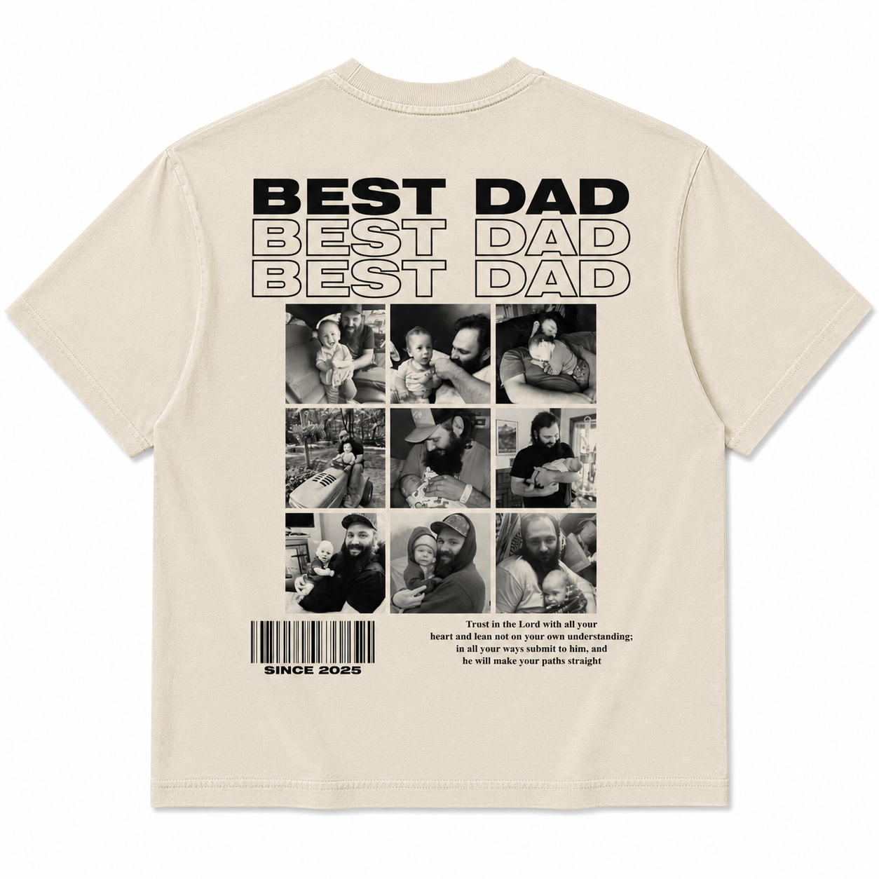 Personalised Photo Dad Shirt - Custom Portrait Papa Tee, Grandpa Family Gift
