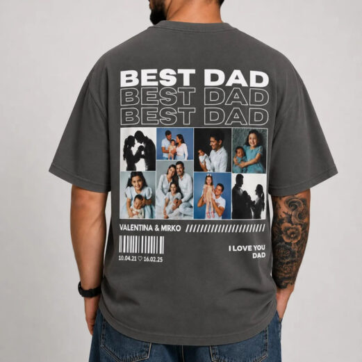 Personalised Photo Dad Shirt - Custom Portrait Papa Tee, Grandpa Family Gift