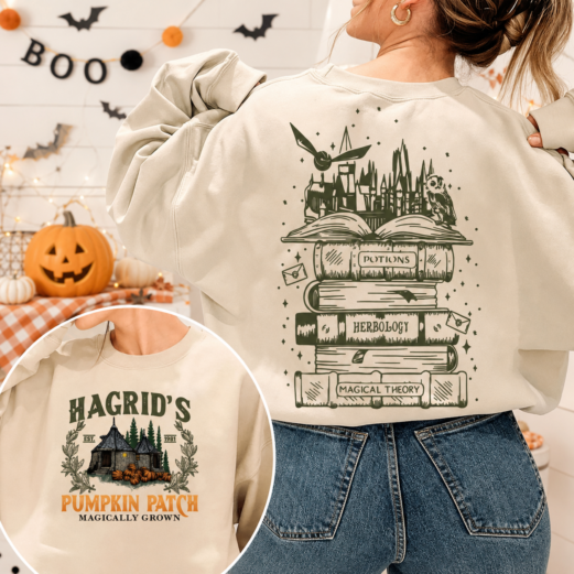Hagrid's Pumpkin Patch 2-side Sweatshirt, Fall Sweatshirt, Hagdrid's Pumpkin Farm Shirt,Halloween Tee