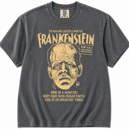 Vintage Frankenstein T-Shirt: Grunge Halloween Horror Movie Tee