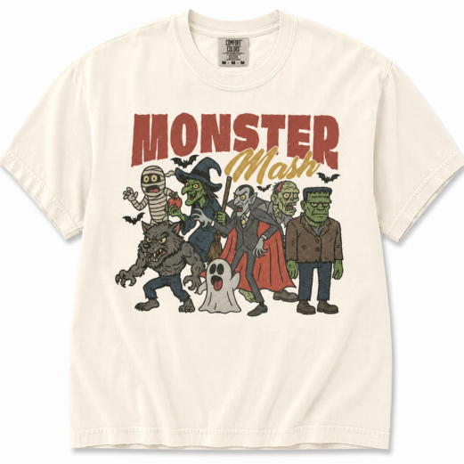Vintage Halloween Monster Mash Comfort Colors Tee