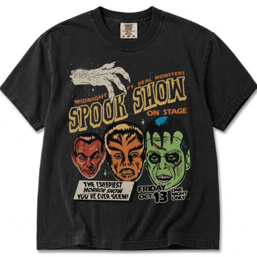 Spook Show 90s Shirt Vintage, Monsters Shirt Retro Halloween Tshirt