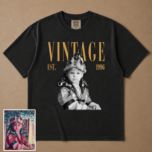 Personalized Photo Vintage Shirt, Custom 30th Birthday Tee
