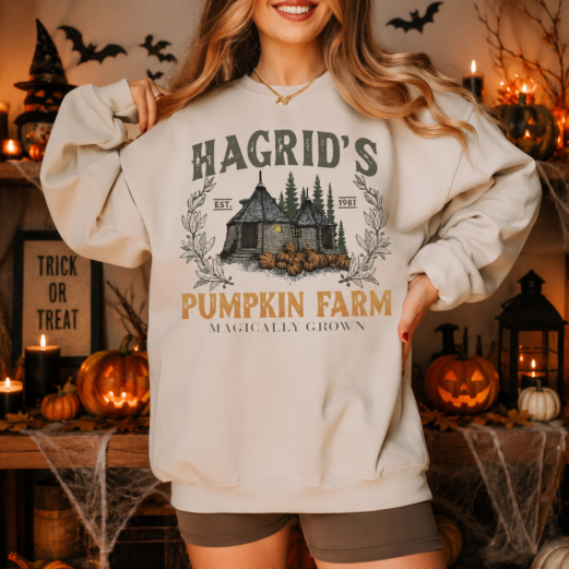 Hagrid's Pumpkin Patch Sweatshirt, Fall Sweatshirt, Hagdrid's Pumpkin Farm Shirt,Halloween Tee,Spooky Season,Pumpkin Thanksgiving Sweatshirt