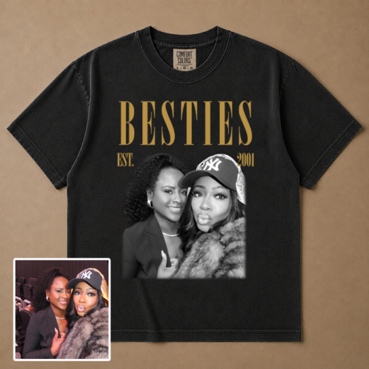Personalised Bestie Shirt, Comfort Colors Custom Photo Best Friend Shirt