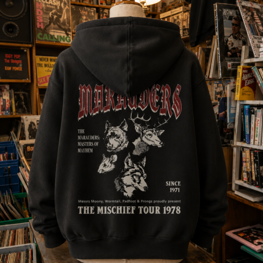 70s Wizards Marauders World Tour Front and back Hoodie; Wizarding Shirt - ATYD Sweatshirt - Subtle Shirts