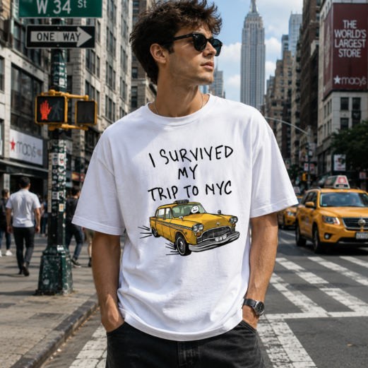 Tom I Survived My Trip To NYC New York Yellow Spider Taxi Top Tee Cool Gift Men Women Unisex Action Movie Design Style T Shirt