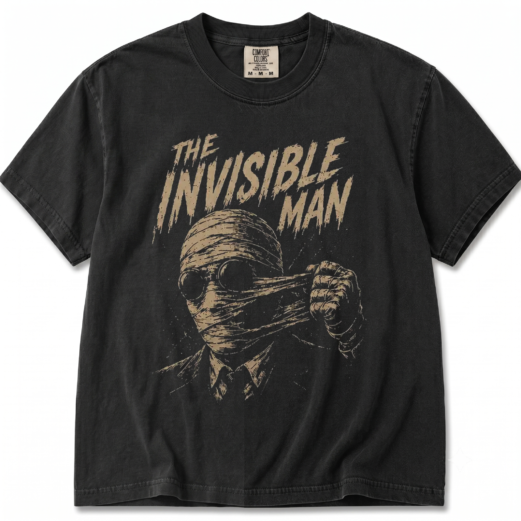 The Invisible Man Shirt, Vintage Horror Graphic Tee, Classic Monster Movie T-Shirt, Retro Black Comfort Colors Tee, Halloween Gift