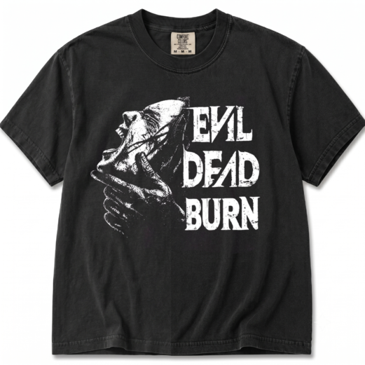 Vintage Evil Dead Burn Shirt, Retro Horror Movie Graphic Tee, Spooky Skeleton Skull T-Shirt, Vintage Thriller Movie Tee