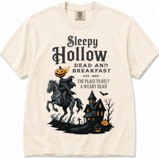 Sleepy Hollow Halloween Shirt: Comfort Colors Gothic Horror Tee