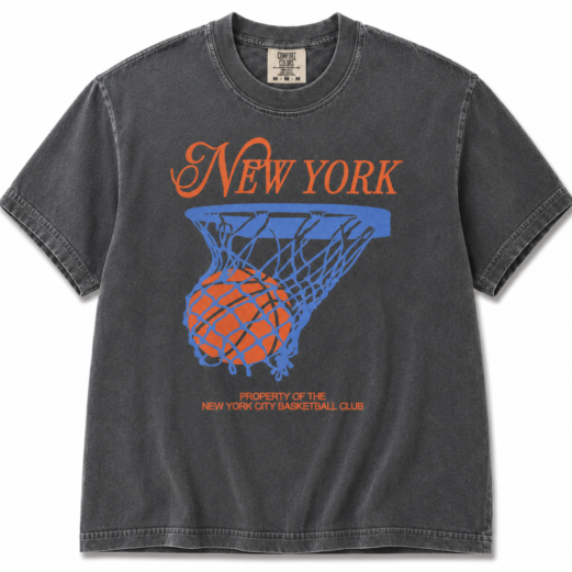 New York Basketball T-Shirt, Retro NY BBall Streetwear