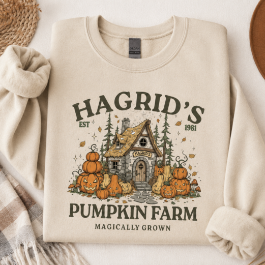 Hagrid's Pumpkin Patch  Sweatshirt, Wizard Halloween Shirt, Cozy Fall Sweatshirt, Pumpkin Farm Tee, Spooky Season Gift