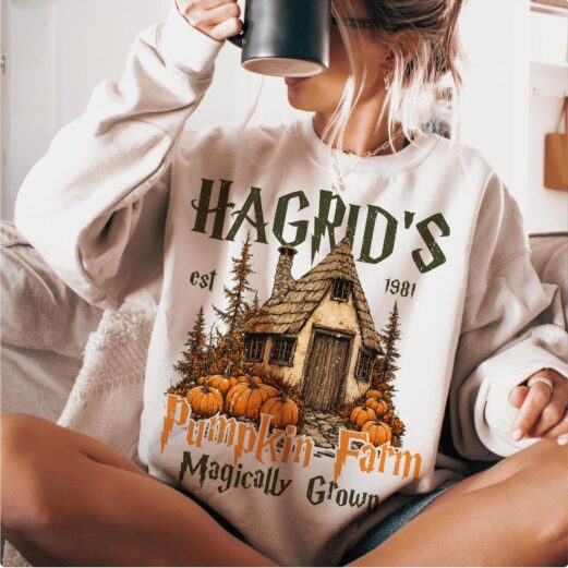 Hagrid's Pumpkin Patch Sweatshirt, Fall Sweatshirt, Hagdrid's Pumpkin Farm Shirt,Halloween Tee,Spooky Season,Pumpkin Thanksgiving Sweatshirt