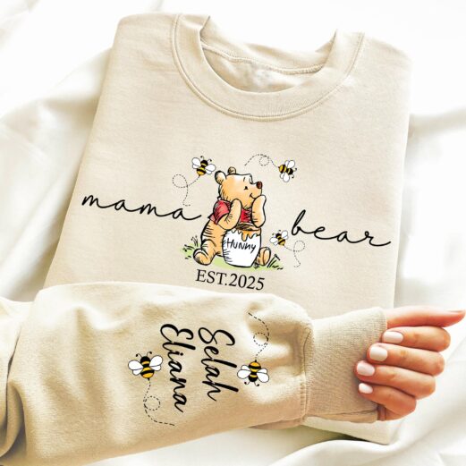 Custom Mama Bear Sweatshirt: Personalized Mom Gift with Kids Names
