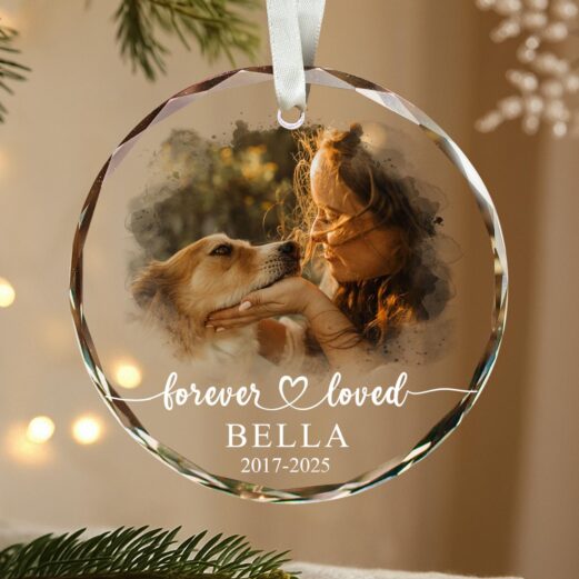Personalized Pet Memorial Photo Ornament: Dog Sympathy Gift