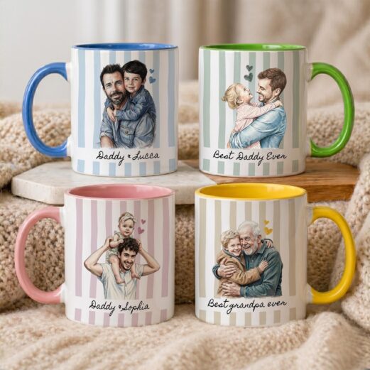 Personalized Photo Stripe Mug, Gift for Mom Dad, Custom Polaroid Photo Mug, Gift from Daughter, Custom Mug Gift for Mom, Picture Cup Gift