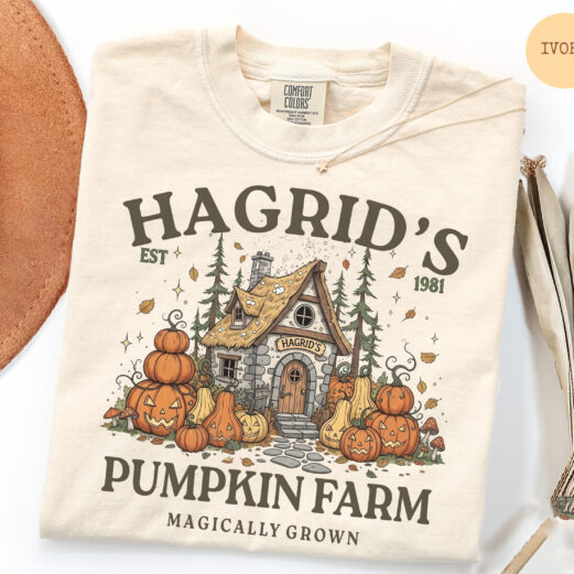 Hagrid's Pumpkin Patch Comfort Colors Shirt, Wizard Halloween Shirt, Cozy Fall Sweatshirt, Pumpkin Farm Tee, Spooky Season Gift