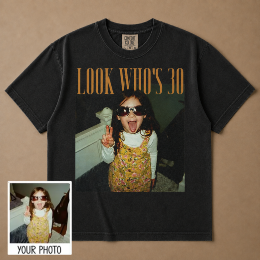 Custom Photo Vintage Birthday Shirt, Personalized Retro Tee, Comfort Colors