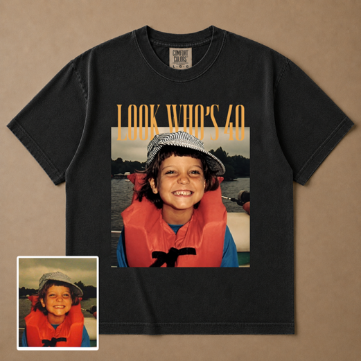 Custom Photo Vintage Birthday Shirt, Personalized Retro Tee, Comfort Colors (Copy)