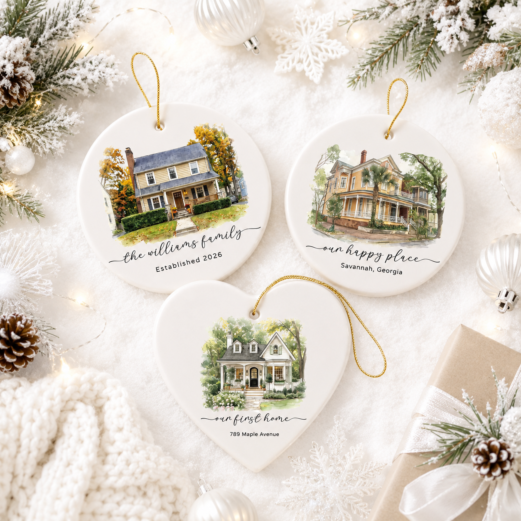 Custom New Home Ornament l Personalized House Address Keepsake l Newly Wed Gift