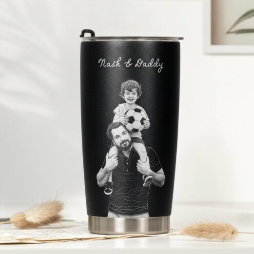 Personalized Photo Tumbler, 3D Engraved Effect, Father's Day Gift