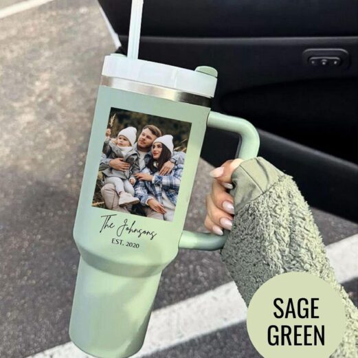Custom Photo Tumbler: Meaningful Memory Cup Anniversary Wedding Parents Keepsake Drinkware