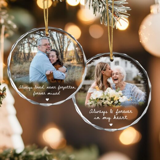 Custom Engagement Ornament , Proposal Photo Keepsake , Watercolor Couple Portrait Gift (Copy)