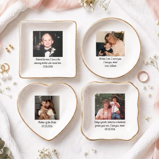 Personalised Photo Trinket Dish, Custom Jewelry Ring Dish, Wedding Gift, Bridesmaid Proposal, Trinket Tray for Best Friend/Bestie (Copy)